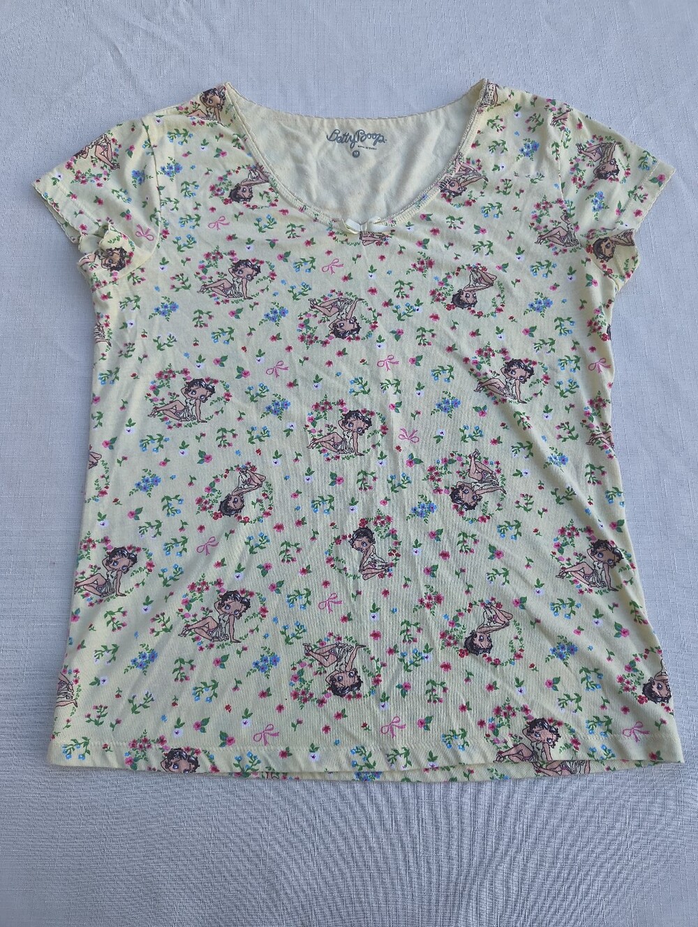Vintage Yellow Betty Boop All-Over Print Sleeping Shirt